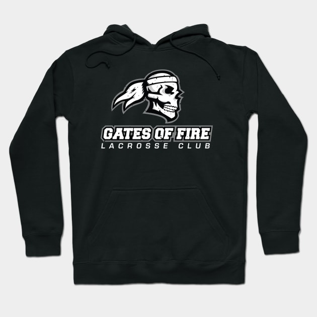 Gates of Fire Lacrosse Club Grey Weathered Logo Hoodie by GatesOfFire